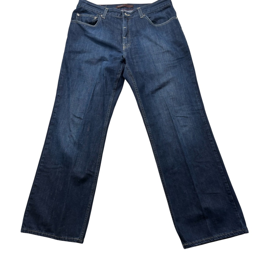 Perry Ellis Mens Dark Wash Straight Leg Denim Jeans Blue 100% Cotton‎ 36x30 #997